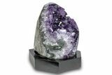 Deep Purple Amethyst Geode With Wood Base - Uruguay #275708-2